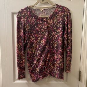 J. Crew Women's Purple and Pink Button Cardigan